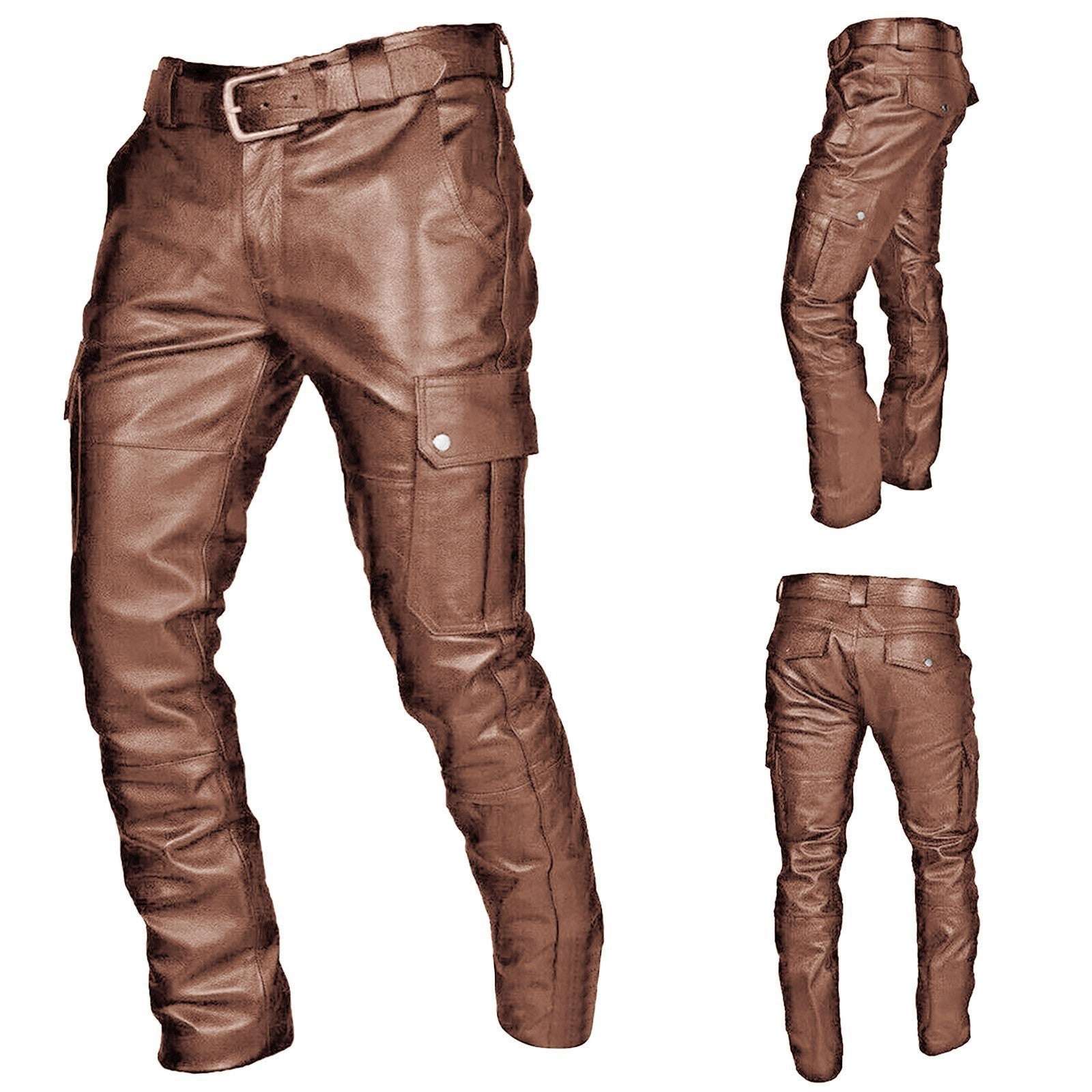 Men's Solid Color Casual Large Pocket Slim-fit Pants - globaltradeleader