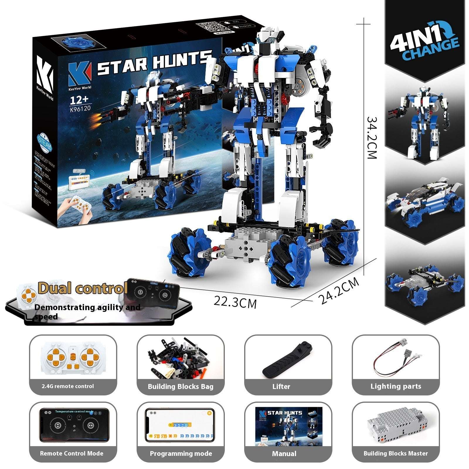 Programming Robot Electric Building Blocks Remote Control Car Toys - globaltradeleader