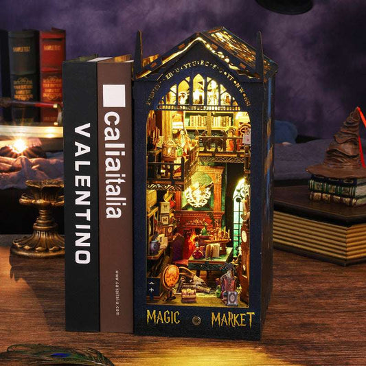 Handmade Diy Cottage Book Stand Magic Market Creative Assembly 3D Three-dimensional Model Decoration - globaltradeleader