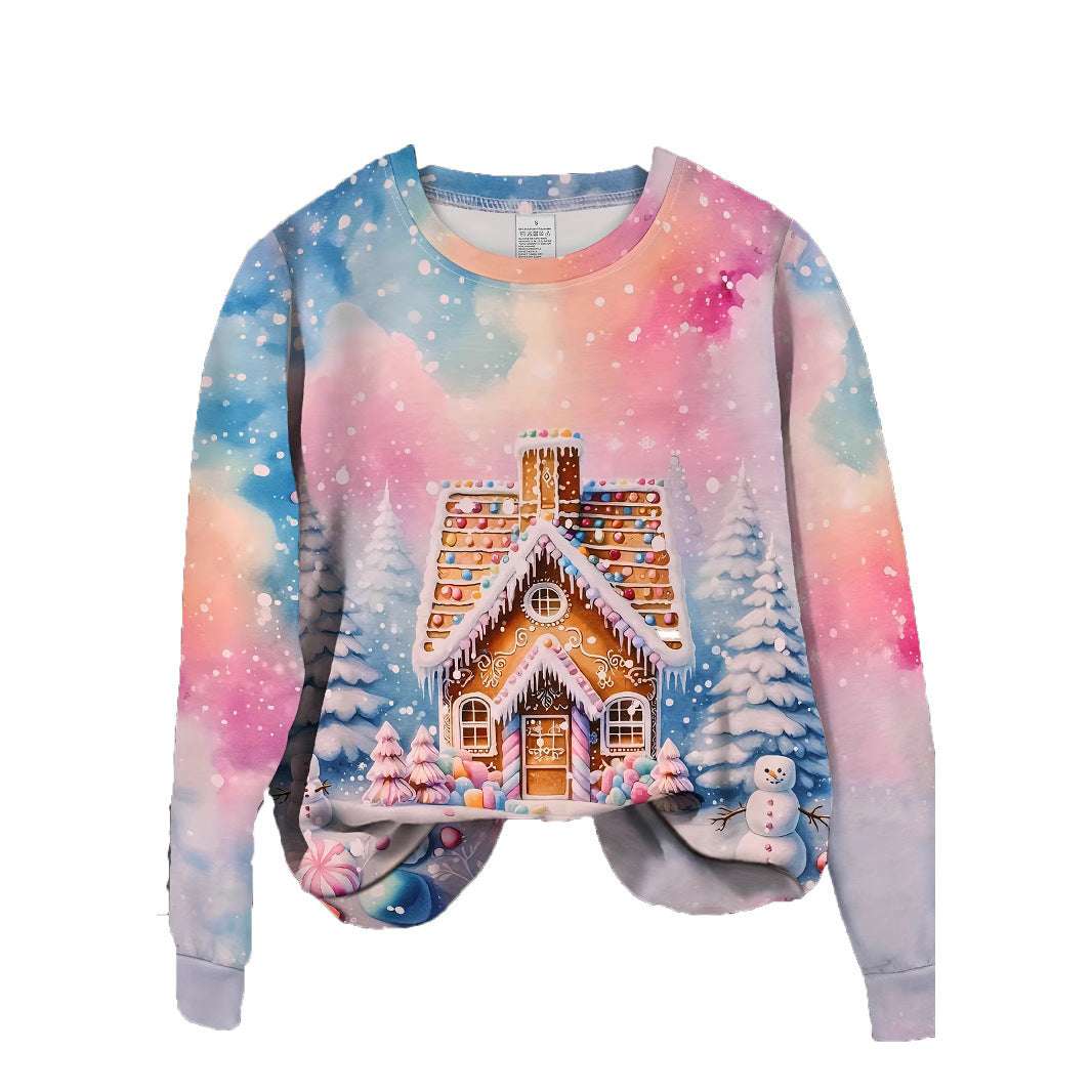Christmas Christmas Building Snowman Snowflake Graphic Sweater - globaltradeleader