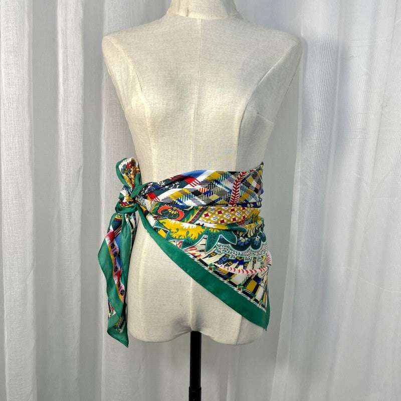 Women's Silk Scarf Strap Retro Tube Top Sun Protection