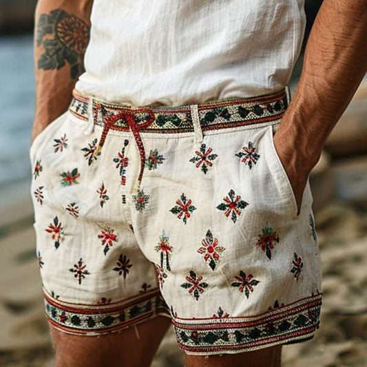 Summer Vintage Printed Casual Shorts - globaltradeleader