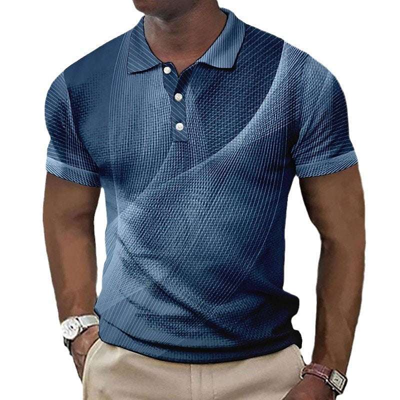 3D Button Short-sleeved Polo Shirt - globaltradeleader