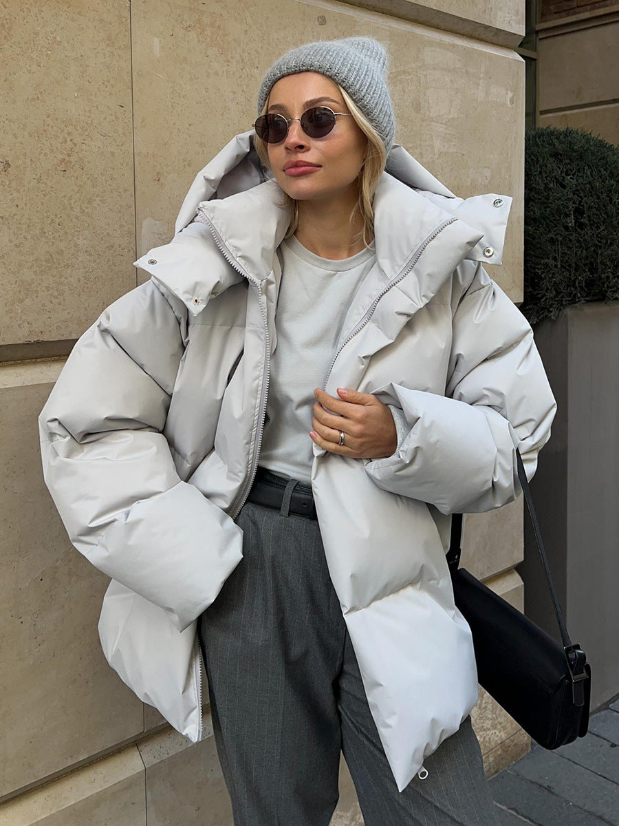 Fashion Coat With Removable Hood Cotton Jacket Winter Warm Windproof Loose Cotton Jacket Loose Parka Outerwear Clothing - globaltradeleader