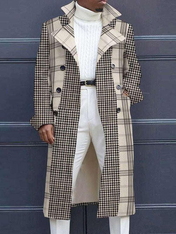 Men's Woolen Stand Collar Mid-length Trench Coat - globaltradeleader