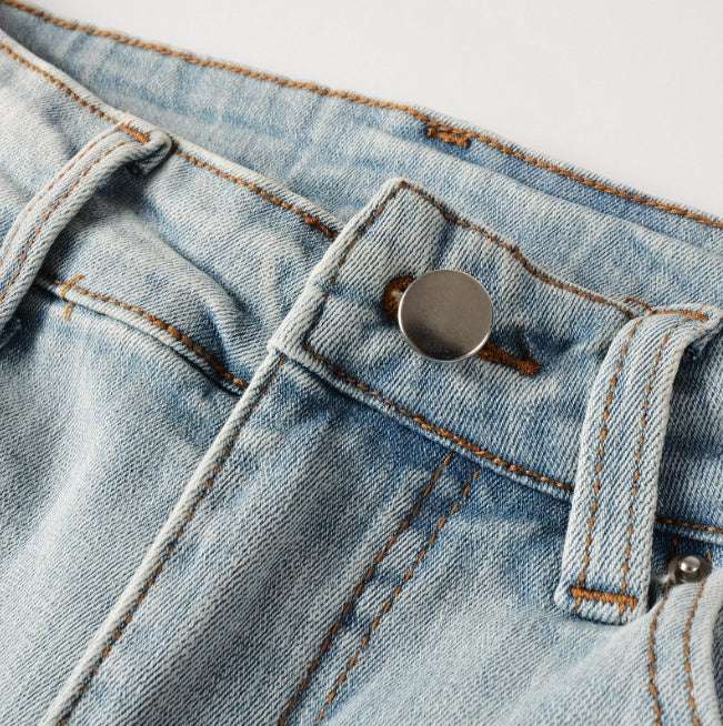 Hole & Patch Jeans Vintage Men's Stretch Slim High Street Denim - globaltradeleader