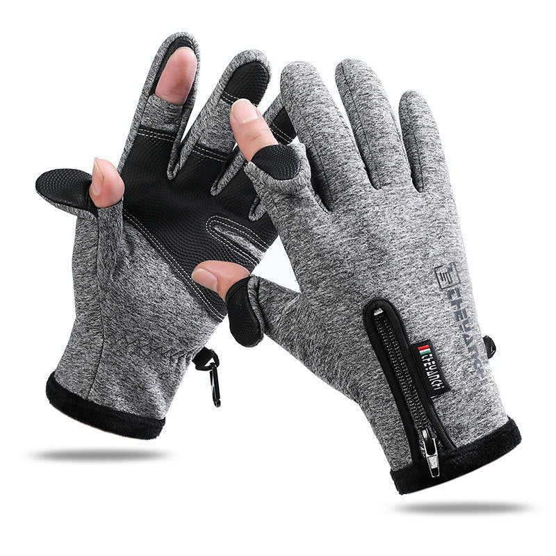 Cycling Leaking Two-finger Outdoor Sports Thickened Fishing Gloves