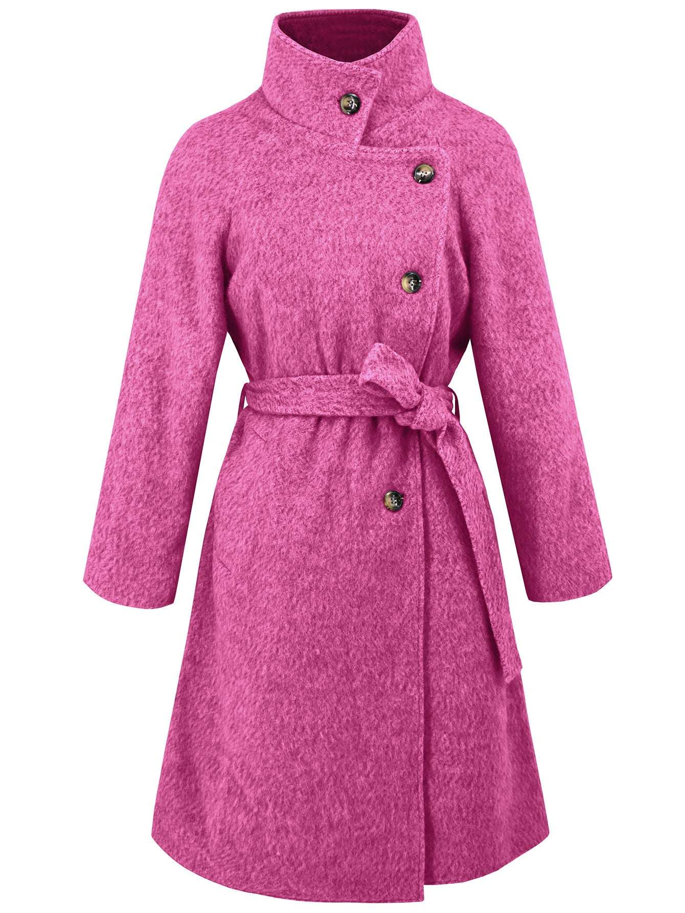 Solid Color Woolen Coat Warm Thickened - globaltradeleader