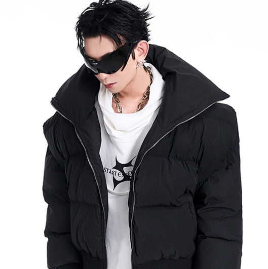 Short Large Collar Profile Thicken Cotton Clothes Coat - globaltradeleader