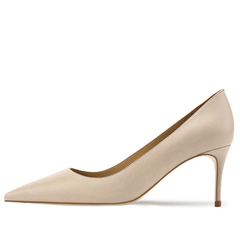 Naked Light Mouthed French Women's Soft Soled Non Tiring High-heeled Single Shoes - globaltradeleader