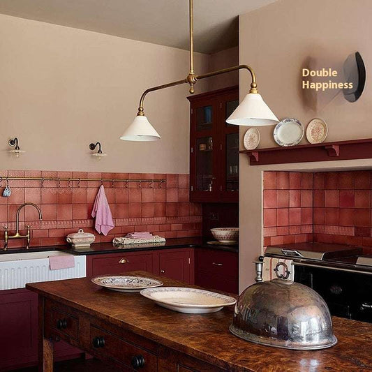 All Copper American Simple Retro Restaurant Kitchen Island Linear Chandelier - globaltradeleader