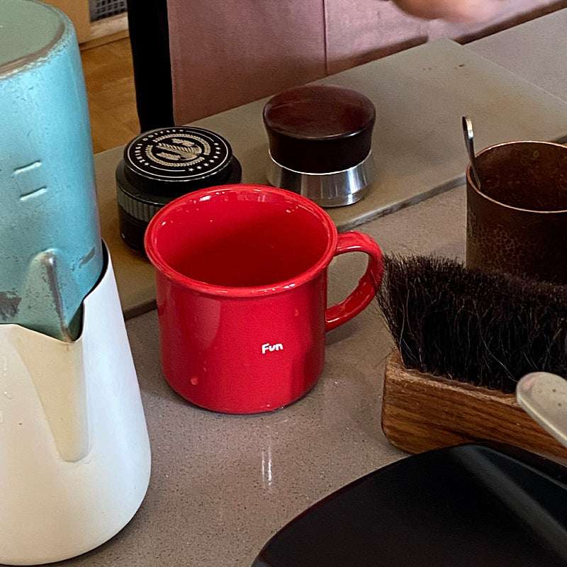 New Year Christmas Red Turn-over Ceramic Mug