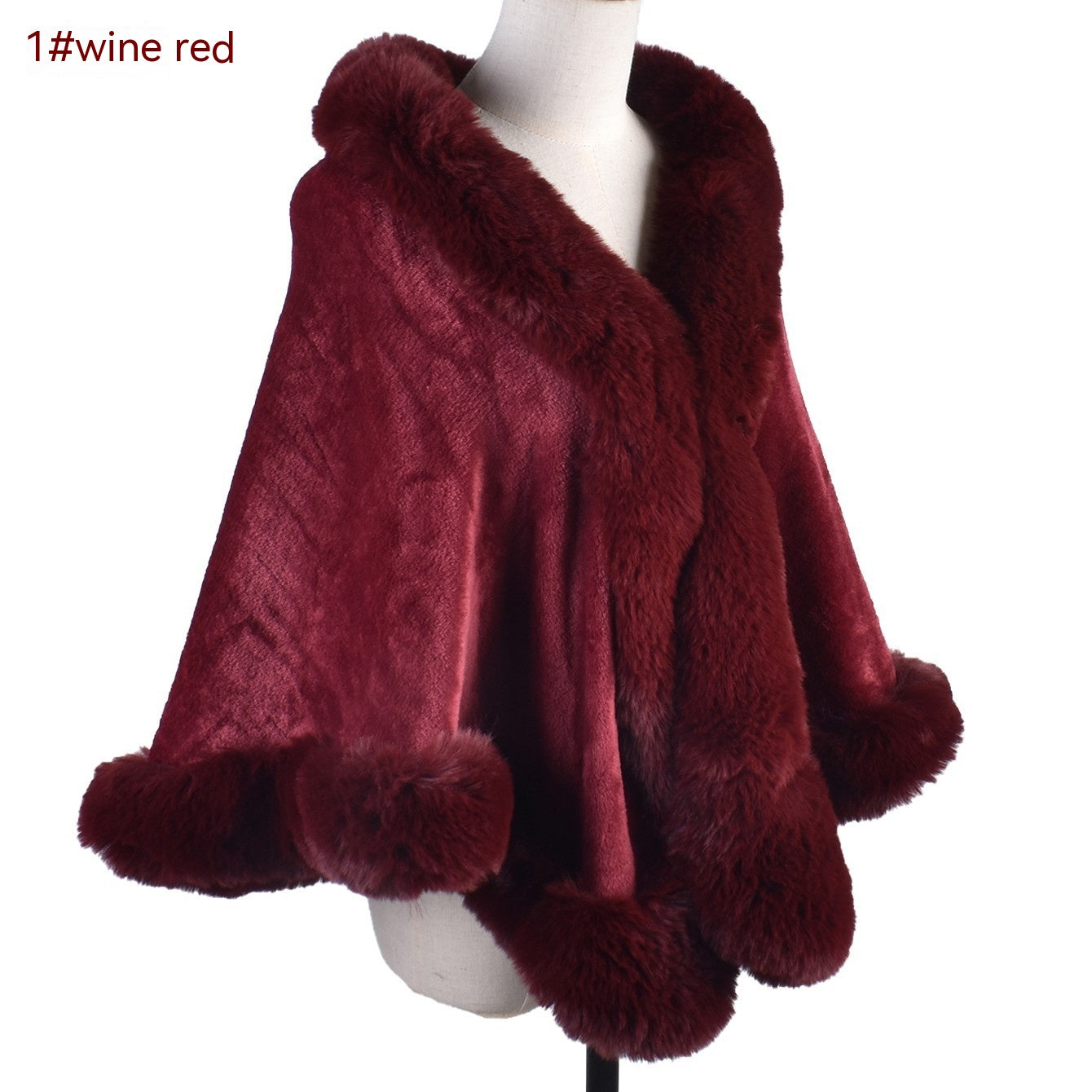 Women's Fur Collar Fur Shawl Warm