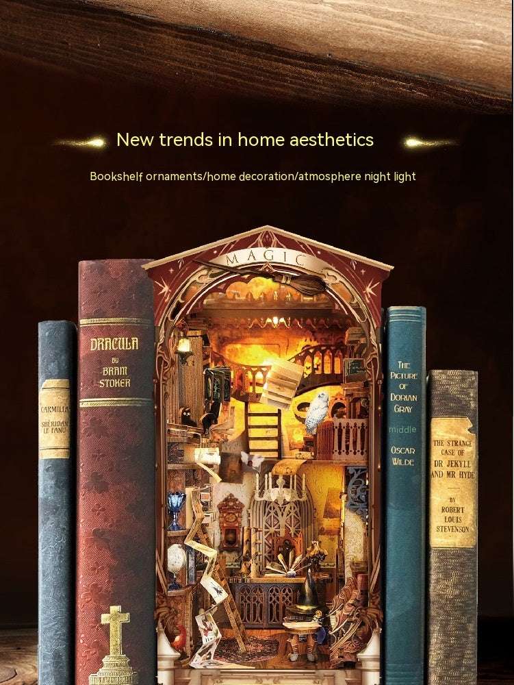 Whale Air Diy Cottage Magic World 3d Stereo Hand-assembled Book Stand Desktop Model Toy For Holiday Gift - globaltradeleader