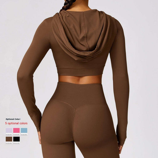 Outdoor Running Exercise T-shirt Hooded Workout Clothes Top - globaltradeleader