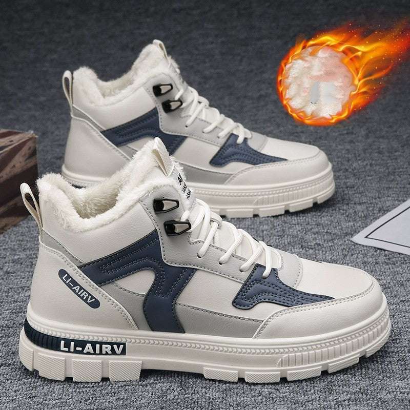 Winter Thickened Velvet Warm Ankle Boots Men Outdoor Subzero Anti-cold Anti-ski Snow Boots Outdoor Casual Walking Running Flat Shoes - globaltradeleader