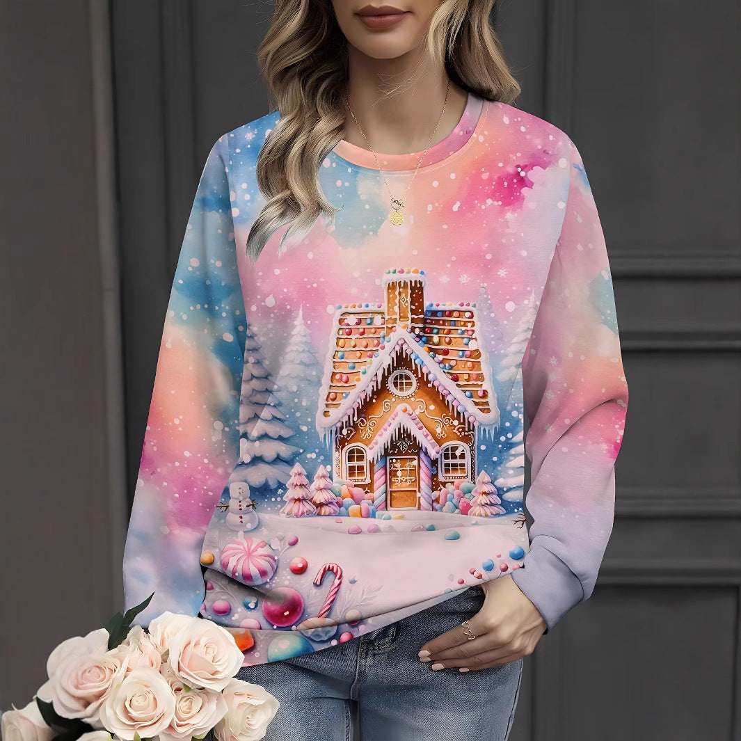 Christmas Christmas Building Snowman Snowflake Graphic Sweater - globaltradeleader