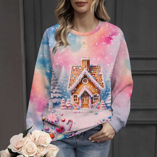 Christmas Christmas Building Snowman Snowflake Graphic Sweater - globaltradeleader