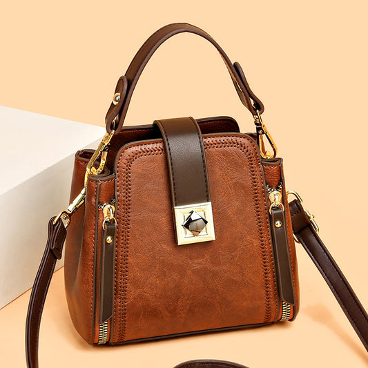 Women's Retro Easy Matching Soft Leather Textured Handbag Shoulder Crossbody - globaltradeleader