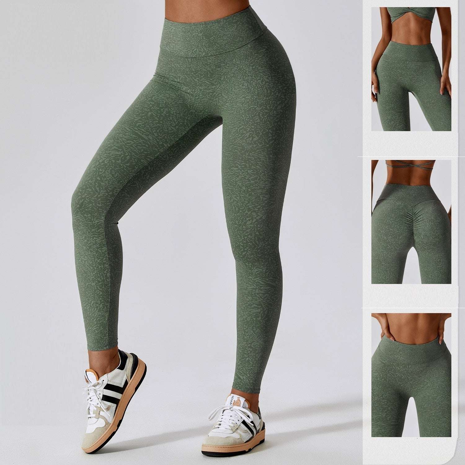 Belly Contracting Hip Lifting Running Sports Quick-drying Camouflage Printing Nude Feel High Waist Yoga Pants - globaltradeleader