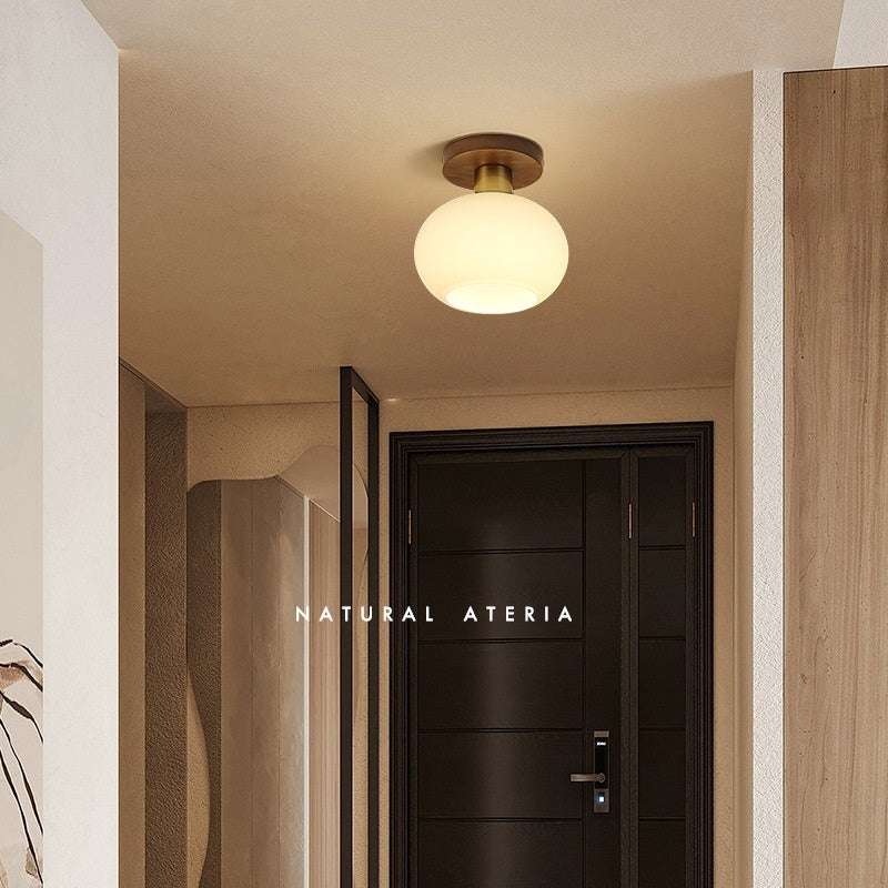 Chinese Style Simple And Light Luxury Walnut Brass Ceiling Lamp - globaltradeleader