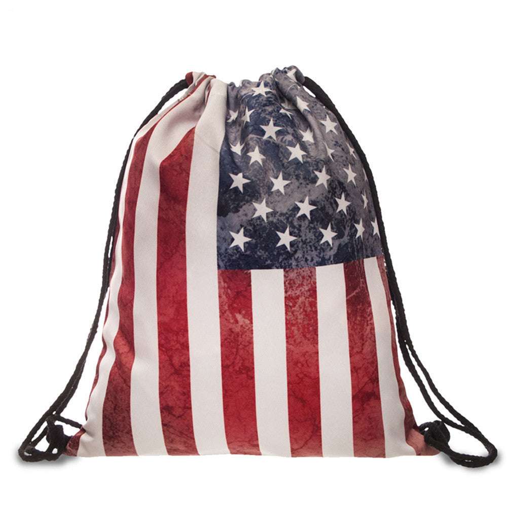 Digital Print Oxford Cloth Drawstring Pockets Shopping Organizer Drawstring Backpacks