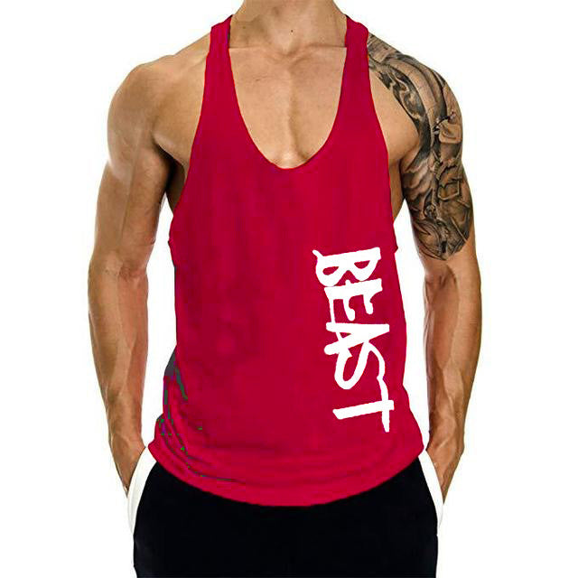 Muscle Gym Loose Leisure Sports Vest Men's I-shaped Breathable Sleeveless T-shirt - globaltradeleader