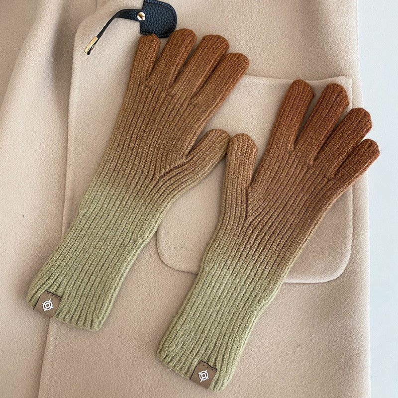 Fashion Winter Warm Gradient Gloves