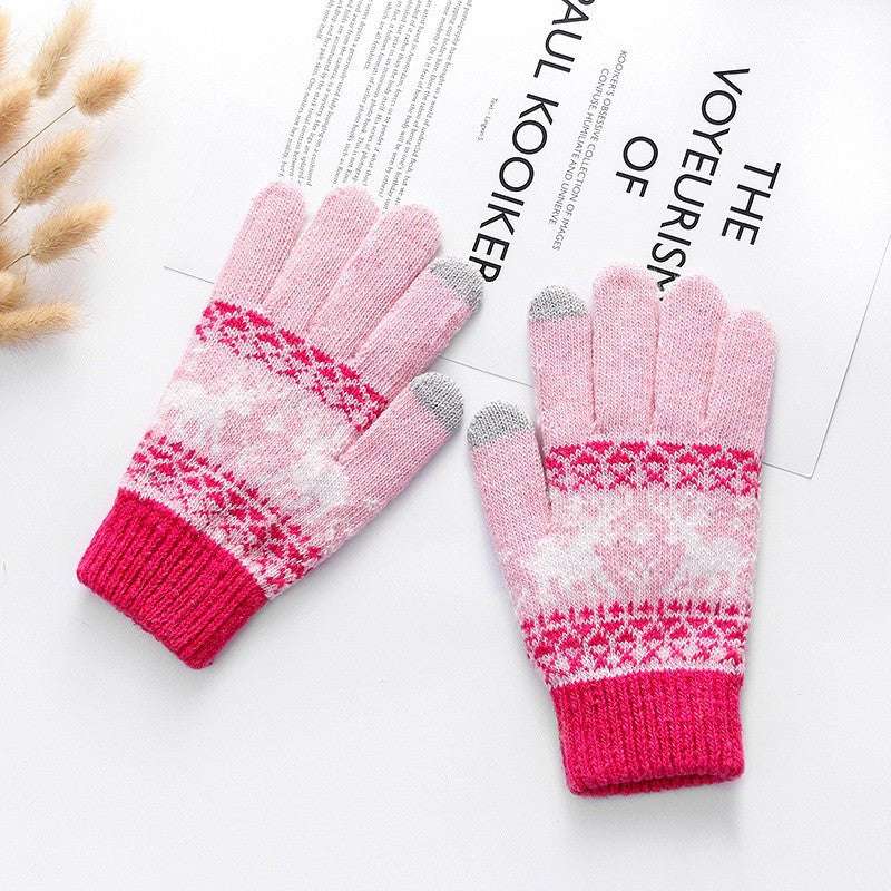 Women's Gloves Winter Warm Thickened Five-finger Riding Finger Gloves - globaltradeleader