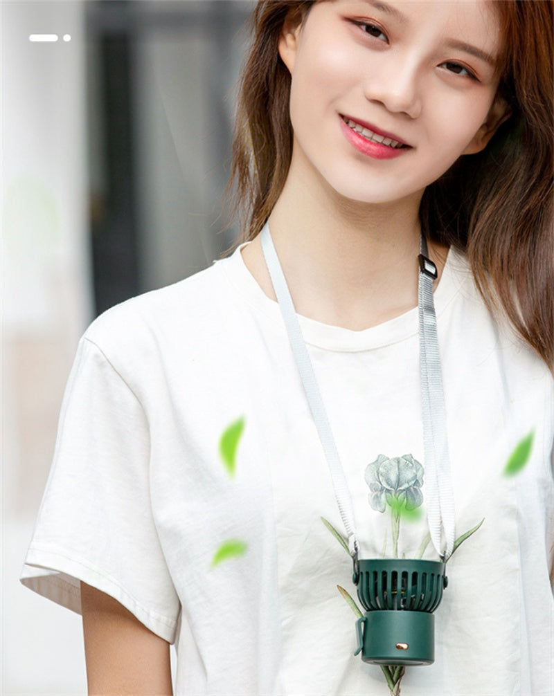 Variety Small Fan Lightweight Mini Can Hang Neck Desktop Portable USB Charging - globaltradeleader