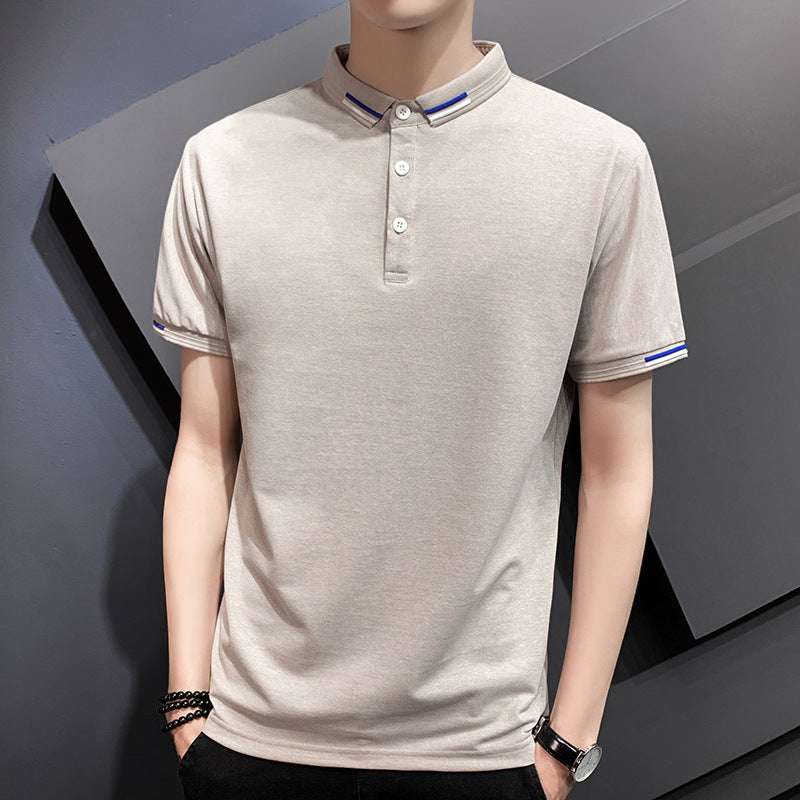 Men's Short-sleeved Polo Shirt T-shirt Solid Color Men's Lapel