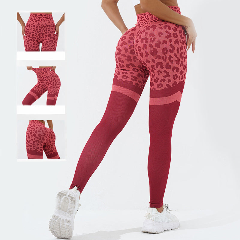 Leopard Print Fitness Pants For Women High Waist Butt Lifting Seamless Leggings Elastic Running Sport Training Yoga Pants Gym Outfits Clothing - globaltradeleader