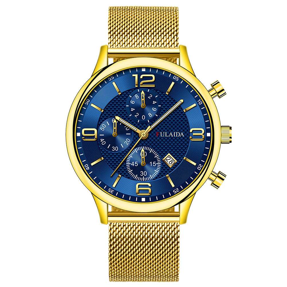 Mesh Strap Calendar Quartz Simple Casual All-match Men's Watch - globaltradeleader