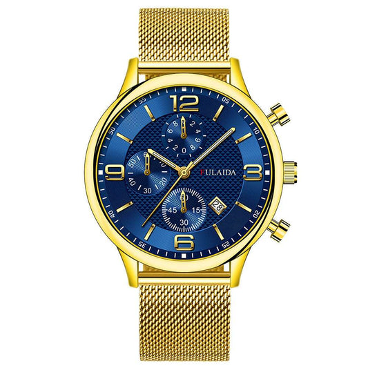 Mesh Strap Calendar Quartz Simple Casual All-match Men's Watch - globaltradeleader