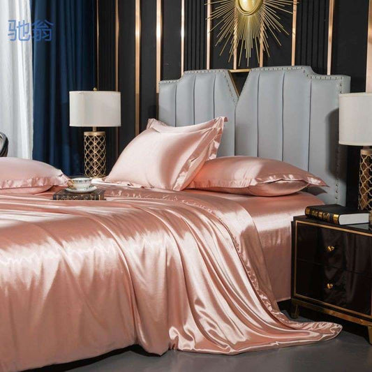 Washed Silk Bed Sheet Four-piece Bedding Set - globaltradeleader