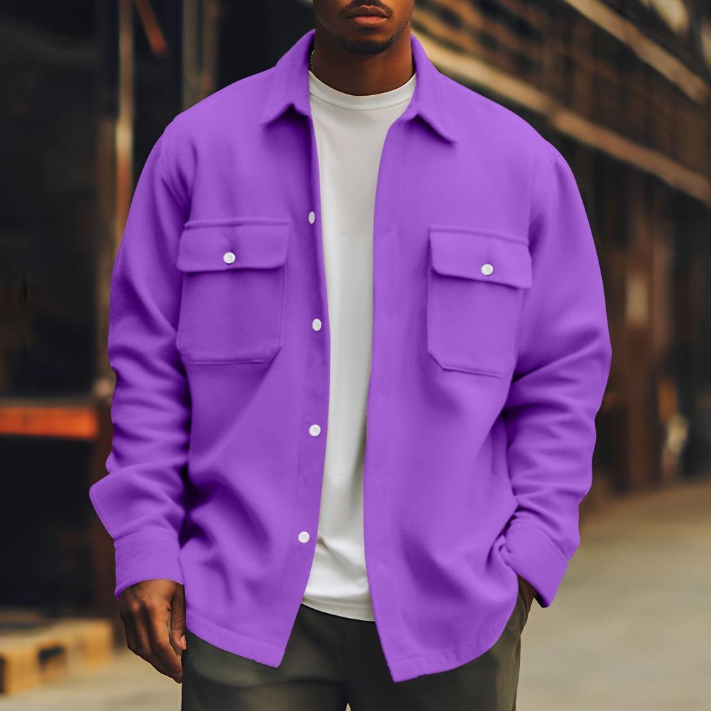 Men's Solid Color Basic Jacket Coat Plus Size Casual - globaltradeleader