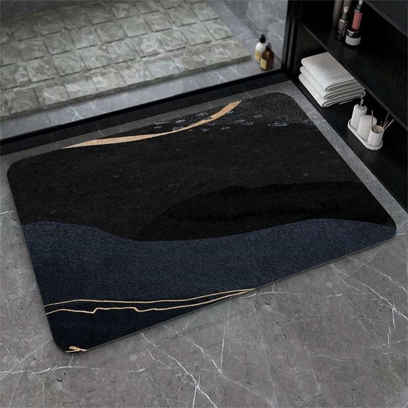 Nordic Light Luxury Marbling Diatom Ooze Absorbent Non-slip Floor Mat Toilet Door Quick-drying Feet - globaltradeleader