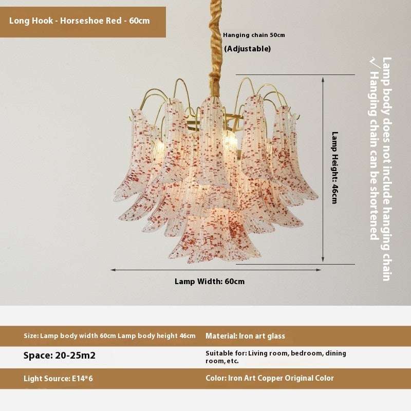 Crystal Shell Chandelier Retro Color Bedroom Glass Lamp - globaltradeleader