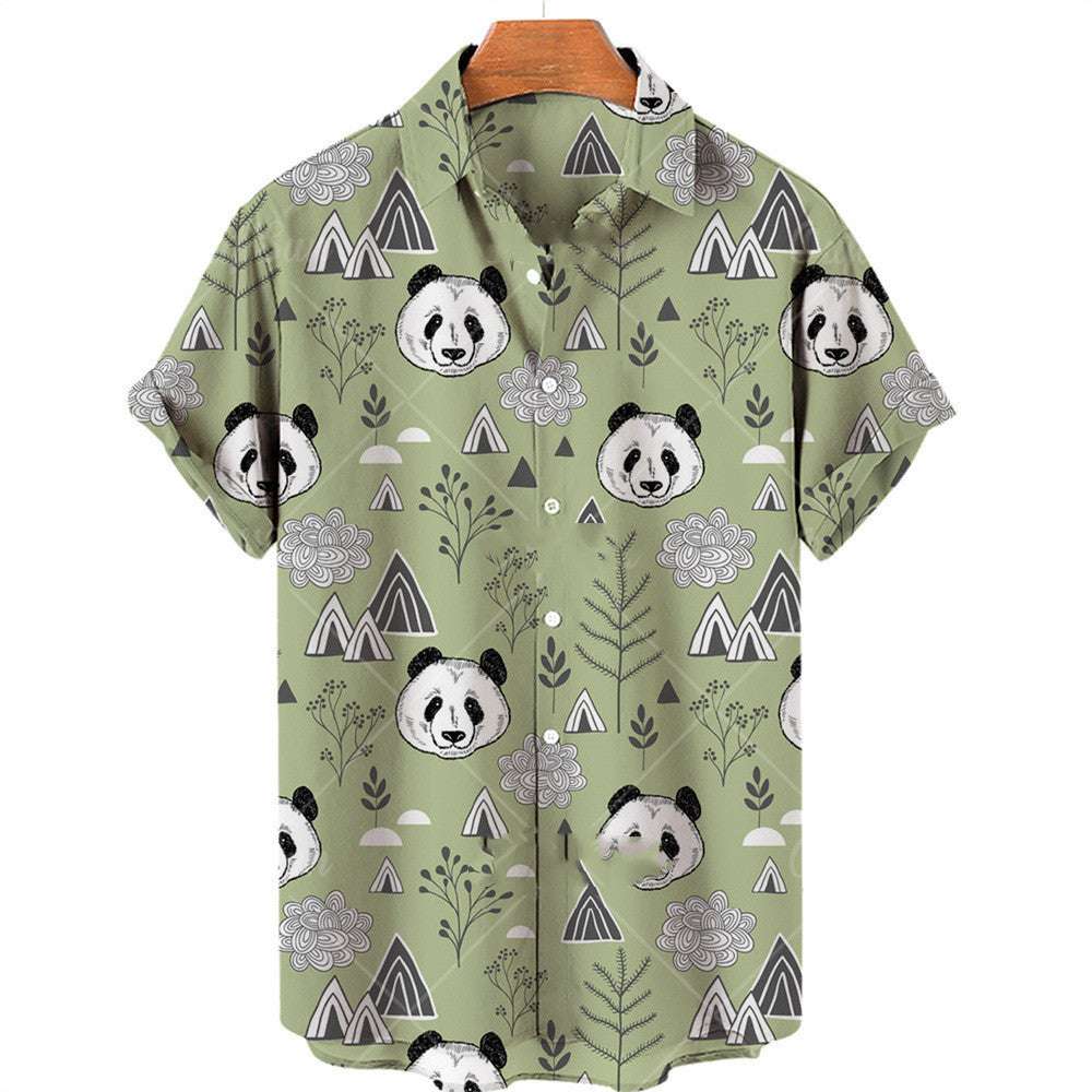 Men's Panda Print Hawaiian Shirt