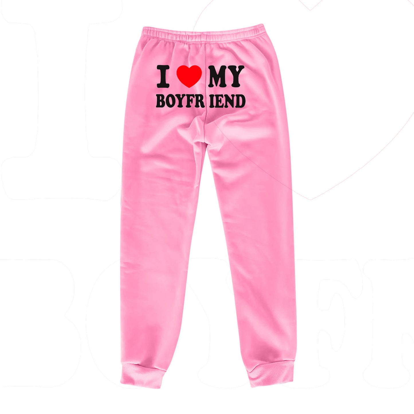 I Love MY BOYFRIEND Printed Trousers Casual Sweatpants Men And Women Sports Pants - globaltradeleader