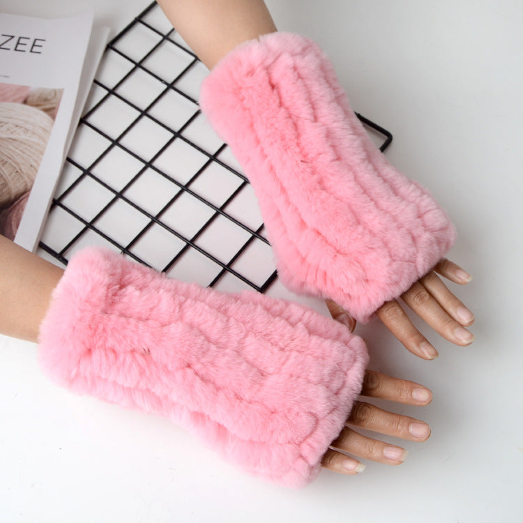 Autumn And Winter Warm Thickening Female Student Writing Knitted Gloves - globaltradeleader