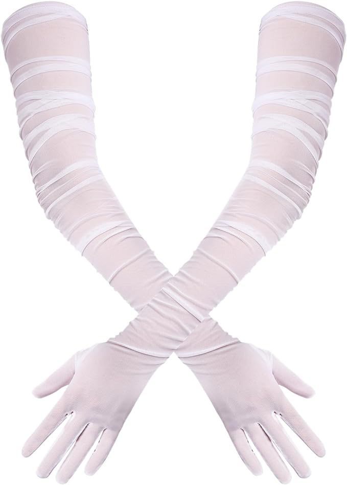 Women's Elegant Long Opera Gloves Mesh Gauze - globaltradeleader