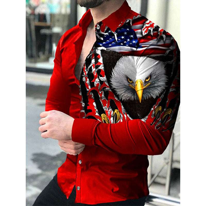 Men's Fashionable Versatile Printed Casual Shirt - globaltradeleader