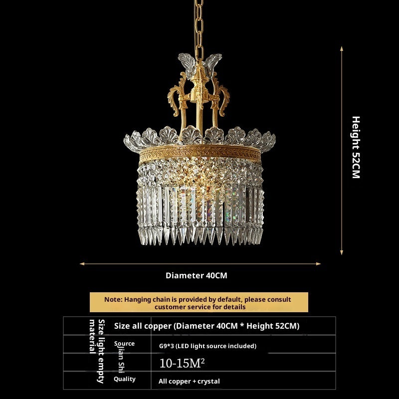 Dining Room Entrance Corridor Bedroom Copper Crystal Chandelier - globaltradeleader