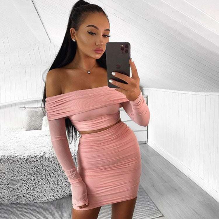 New Sexy Pleated One Shoulder Skirt