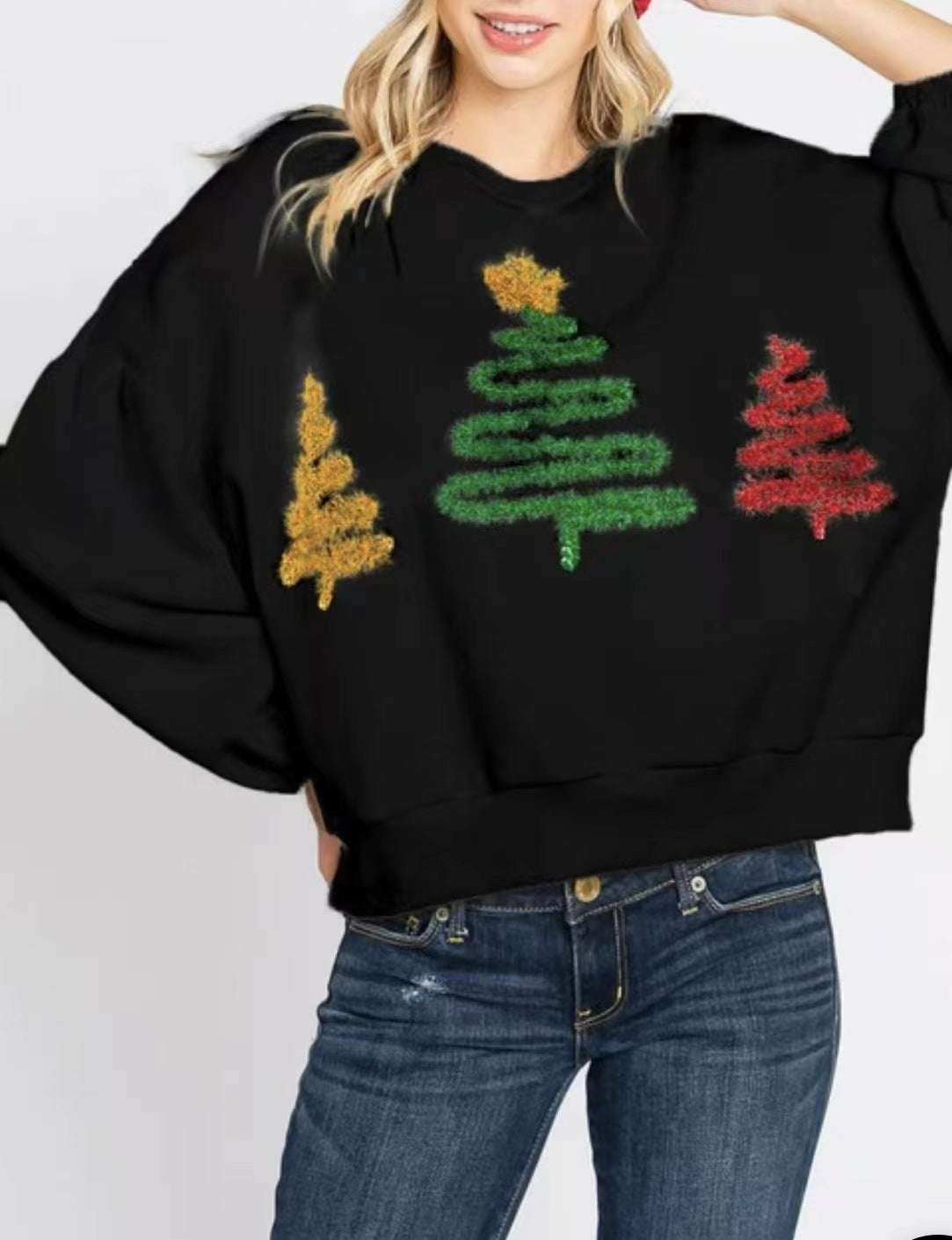 Women's Christmas Tree Casual Pullover Long Sleeve Sweater - globaltradeleader