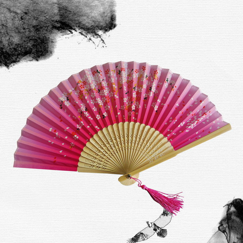 Folding Fan Bamboo Ancient Style Han Chinese Clothing Chinese Style Small Fan