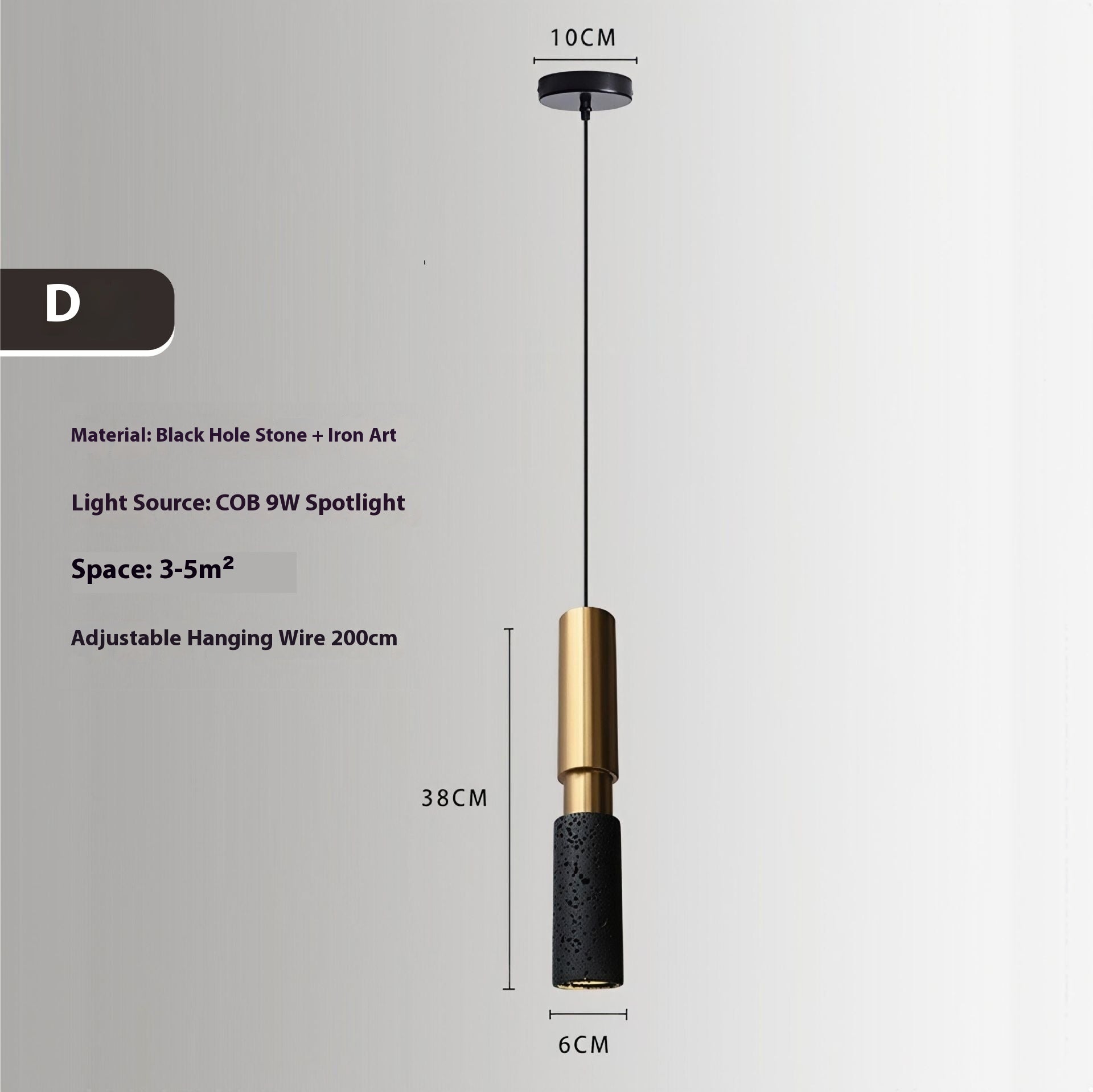 Black Cave Stone Restaurant Aisle Bedside Creative Terrazzo Chandelier - globaltradeleader