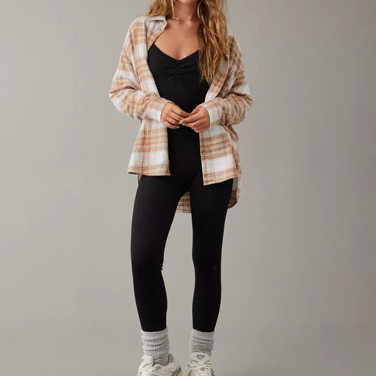 Autumn And Winter Long Sleeve Loose Plaid Shirt