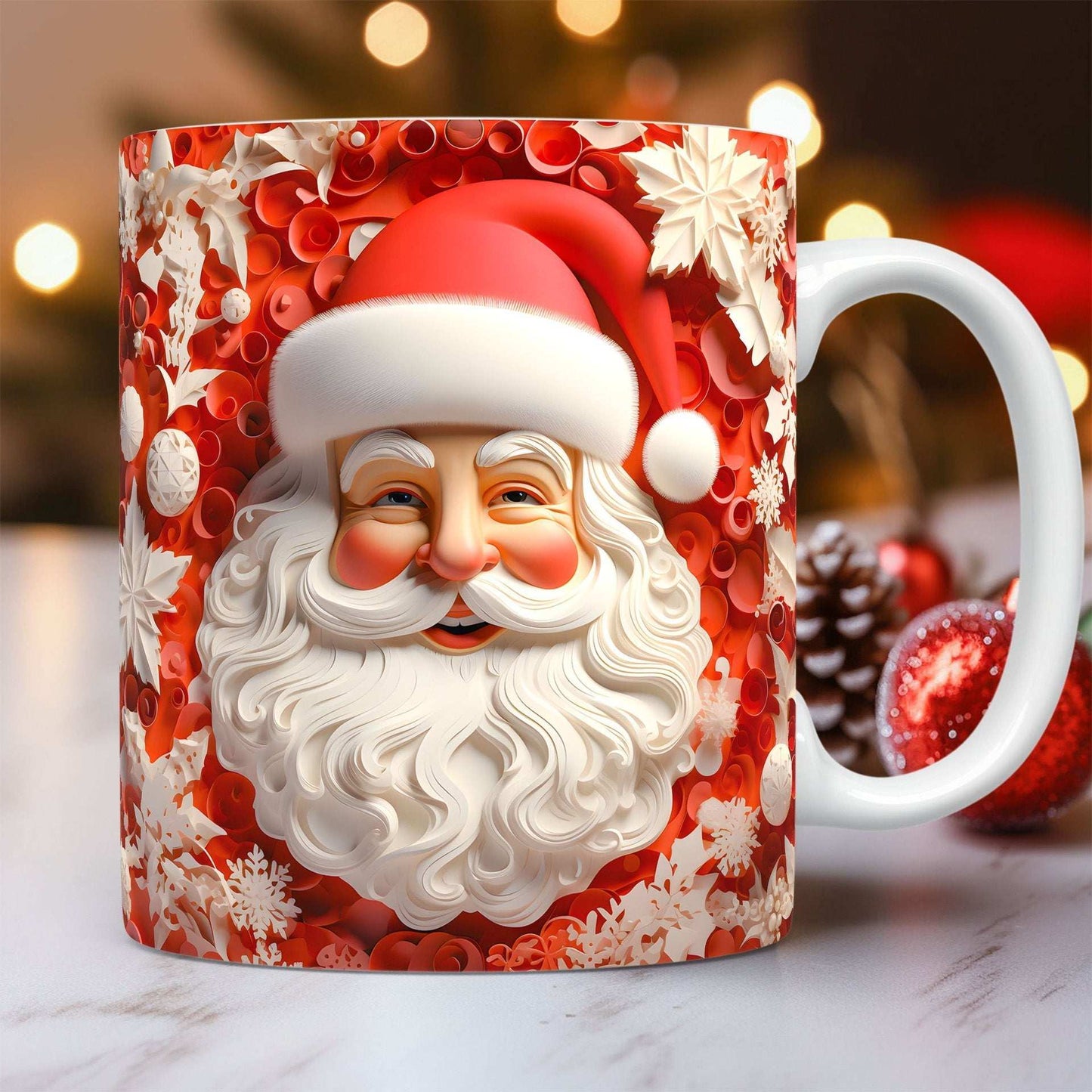 Creative 3D Christmas Ceramic Mug Unique Space Design Snowman Santa Coffee Cup Tea Milk Mug Christmas Gifts For Kids Adults Kitchen Gadgets - globaltradeleader
